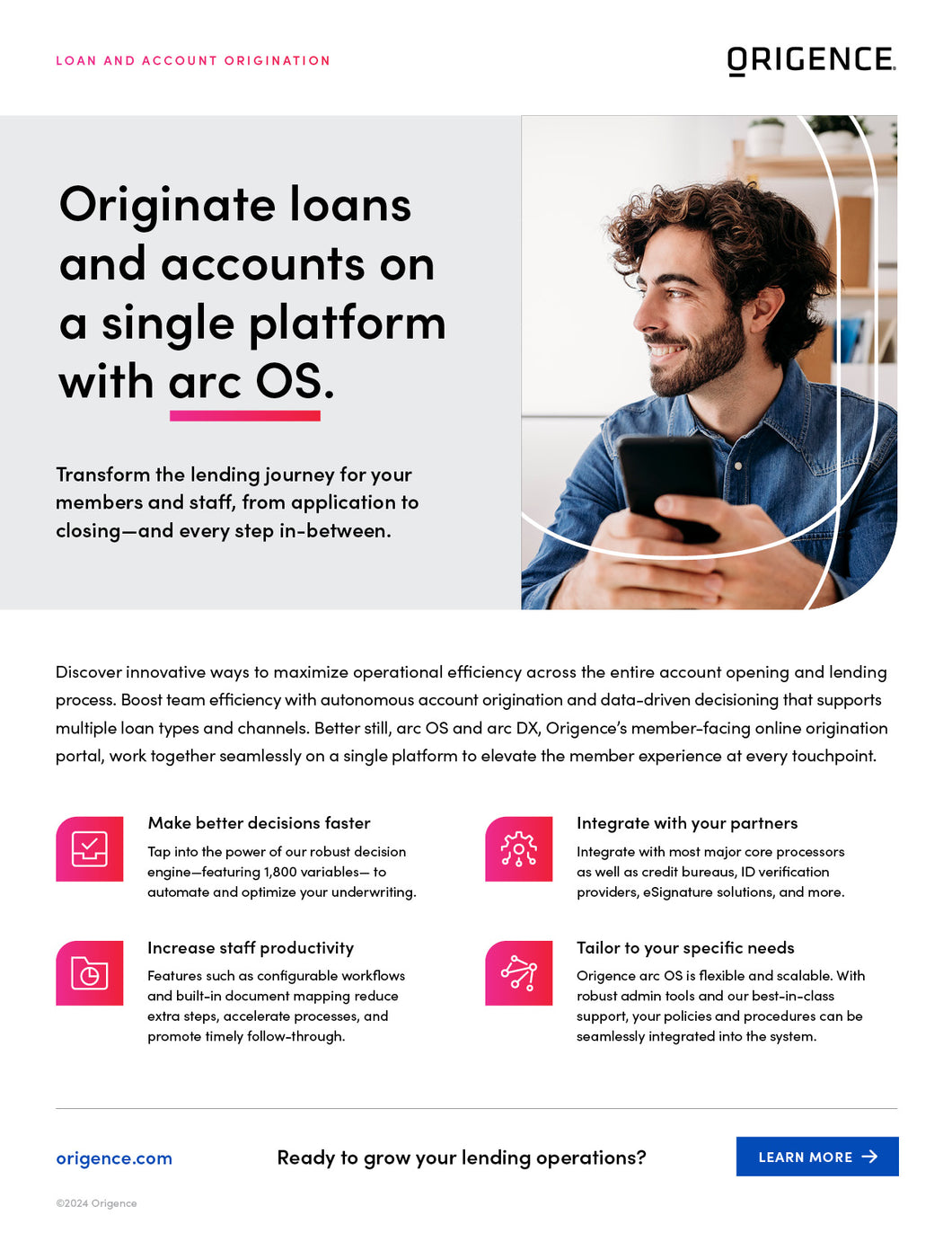 Origence arc OS Product sheet