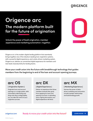 Origence arc Overview Product Sheet
