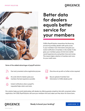 Payoff Solution Sales Sheet (Credit Unions)